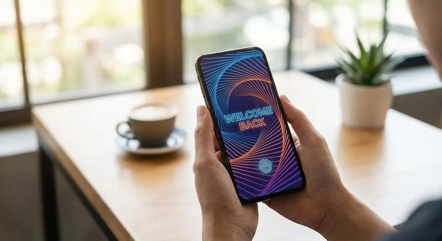 User signing in on a smartphone with a mobile login screen