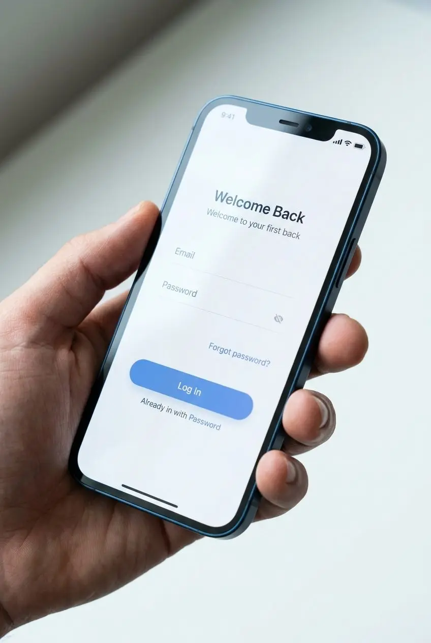 Smartphone displaying a PlayOJO-style mobile login window