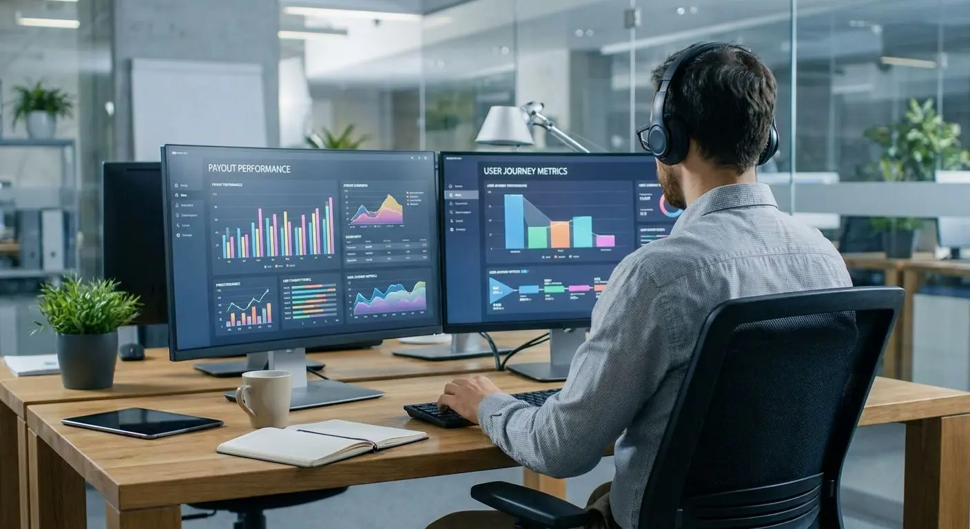 Analyst reviewing payout and withdrawal data on a computer