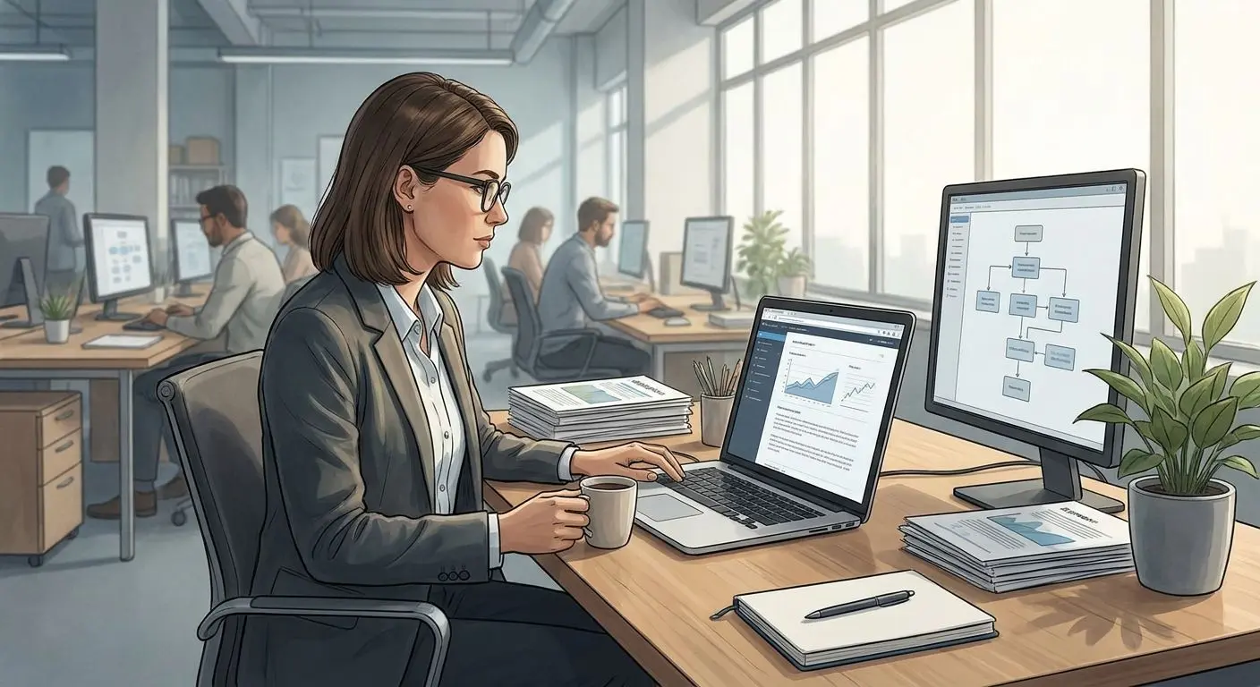 Expert analyst reviewing bonus terms on a laptop