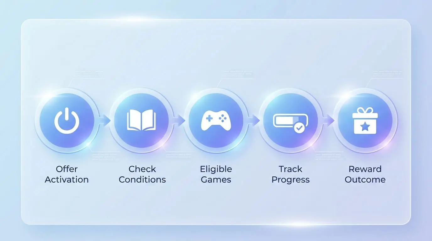 Diagram showing bonus journey and conditions tracking
