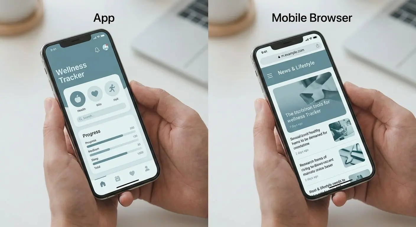 Comparison of mobile app and mobile browser experience