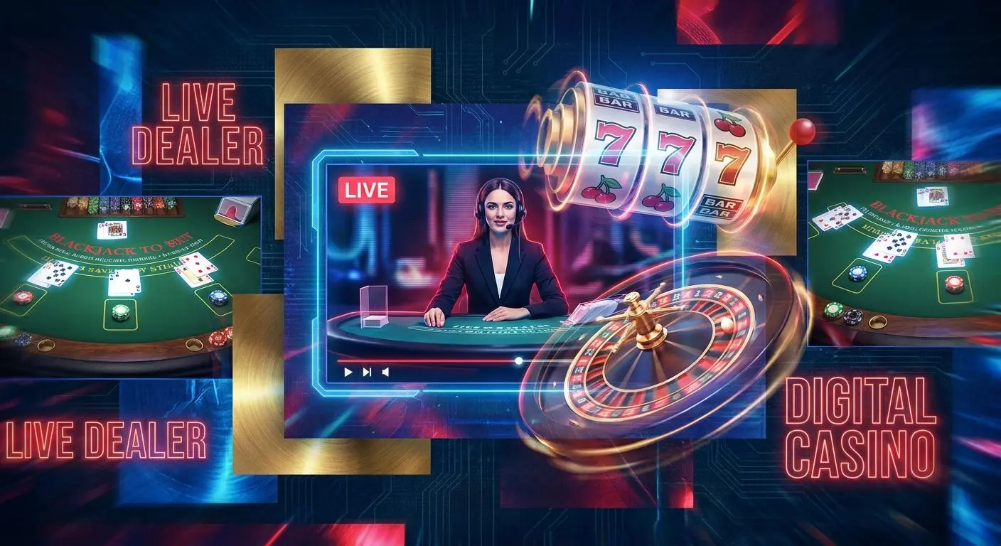 Digital collage of slots, roulette and live table games for high stakes players