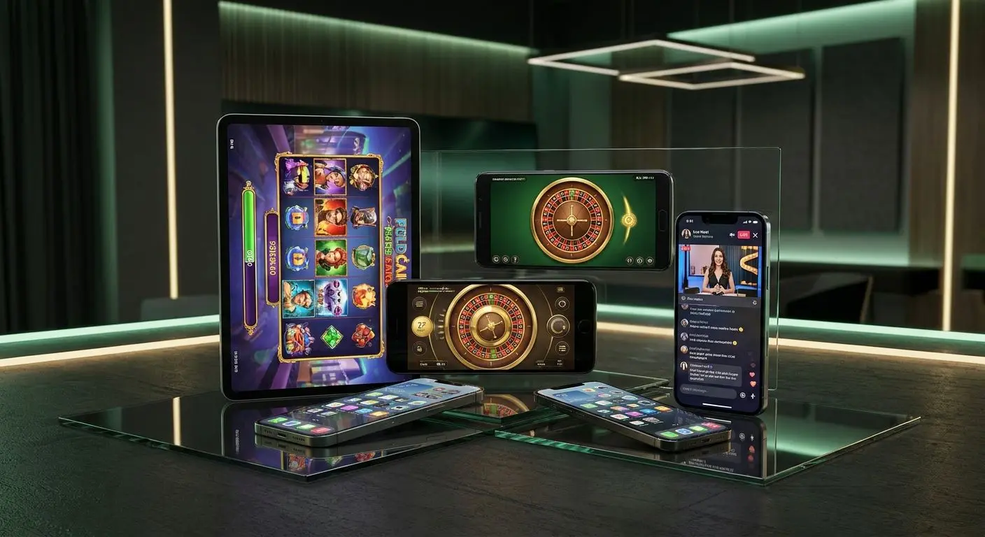 iOS and Android devices showing different mobile game types