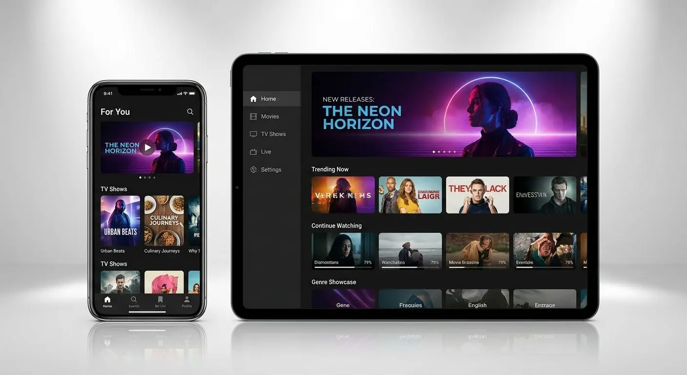 Responsive mobile interface across devices Responsive PlayOJO-style interface on smartphone and tablet