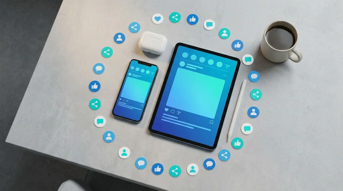 Mobile device with social media icons for PlayOJO updates