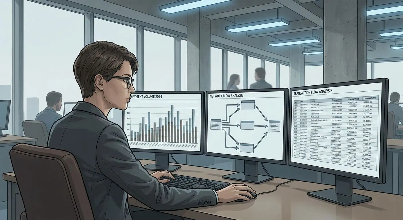 Fictional iGaming payments analyst in a modern workspace