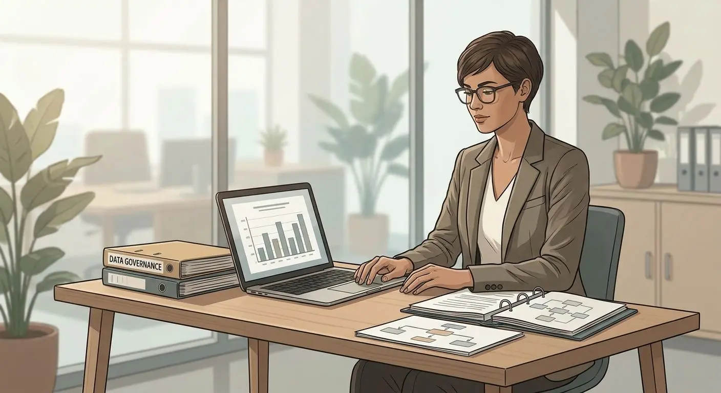 Author and data transparency expert illustration Illustration of a fictional data transparency expert