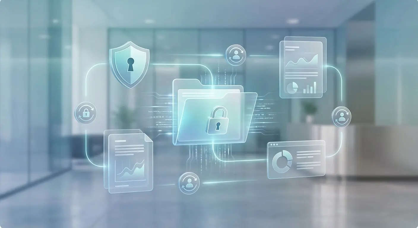 Data access and transparency concept Abstract image of data access and privacy transparency